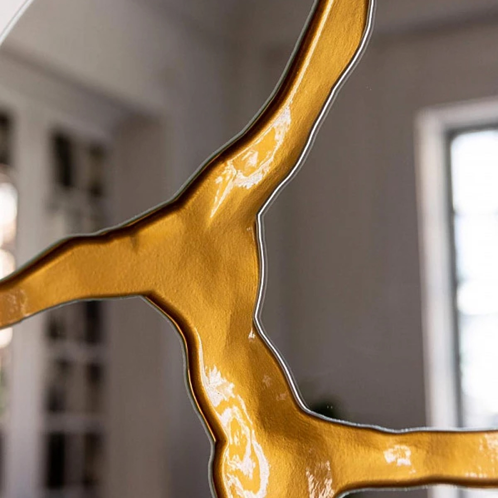 Зеркало кругле с декоративной золотой вставкой Golden Tree