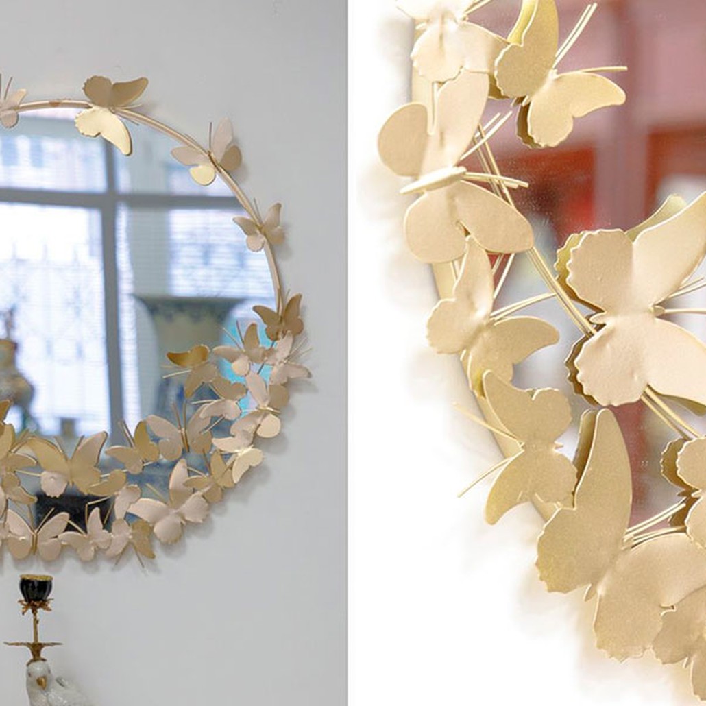 Зеркало круглое Golden Butterflies
