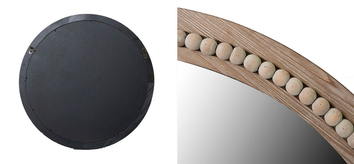 Зеркало круглое в деревянной рамке Karen