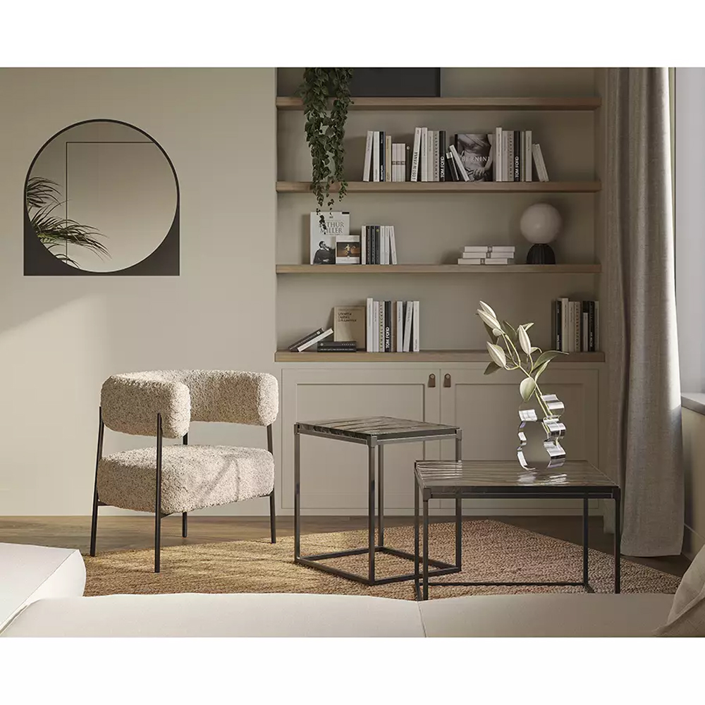 Зеркало круглое в металлической оправе Urban Style Space