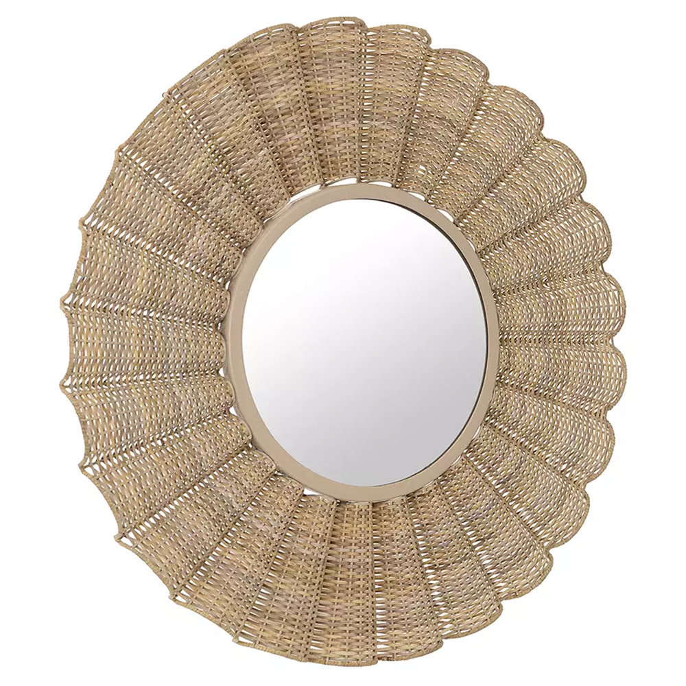 Зеркало круглое в плетеной раме Reed Mirror