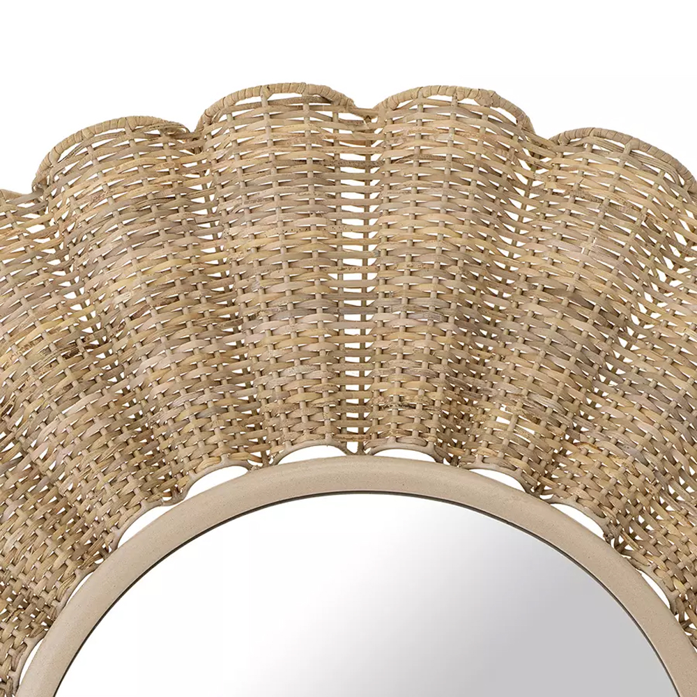 Зеркало круглое в плетеной раме Reed Mirror