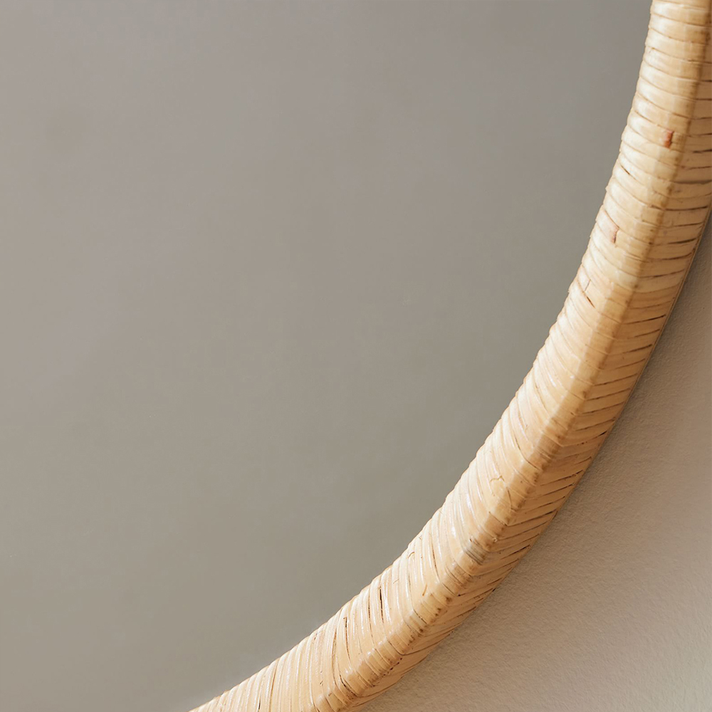 Зеркало круглое в раме из ротанга Wickerwork
