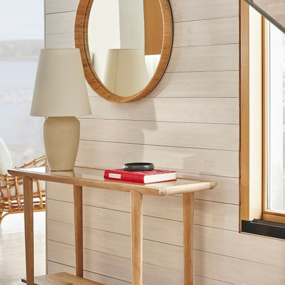 Зеркало круглое в раме из ротанга Wickerwork