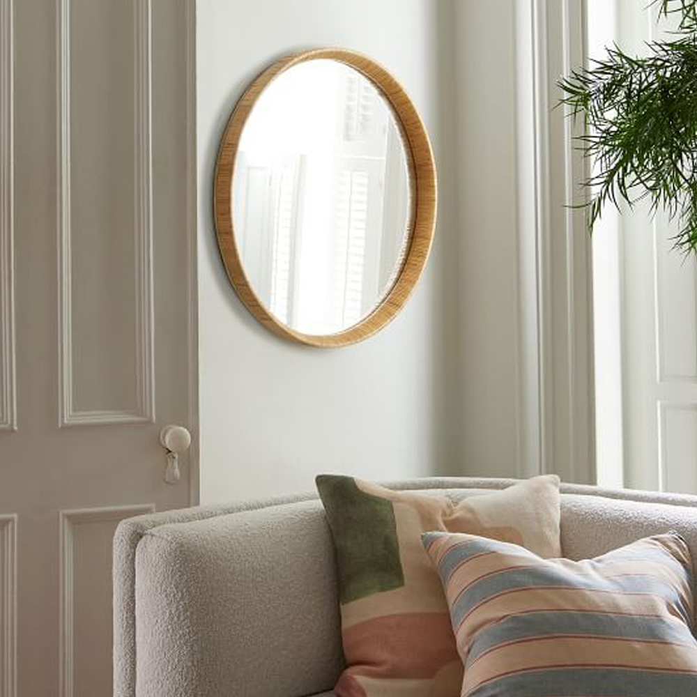 Зеркало круглое в раме из ротанга Wickerwork