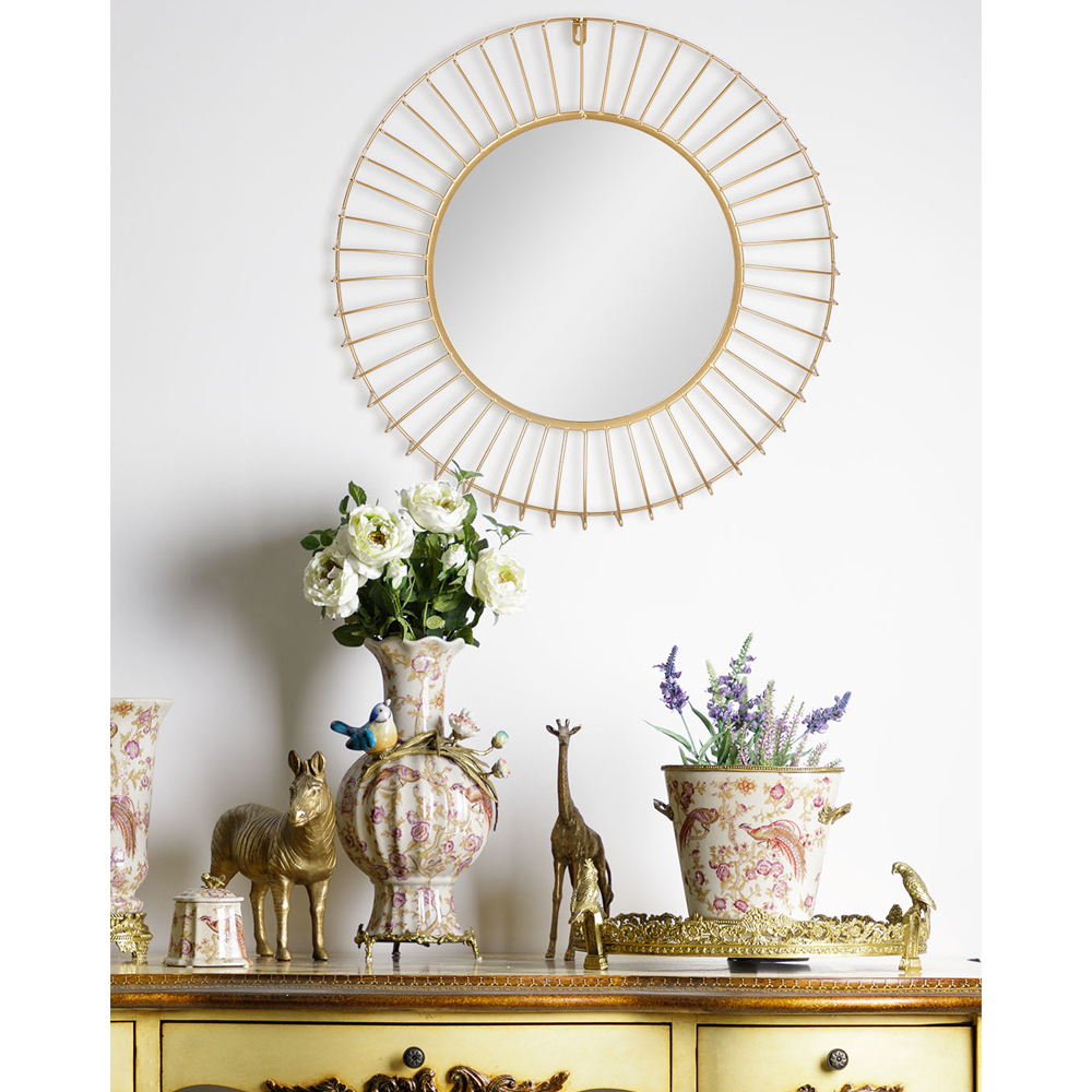 Зеркало круглое настенное в металлической оправе Modern Mirror Space