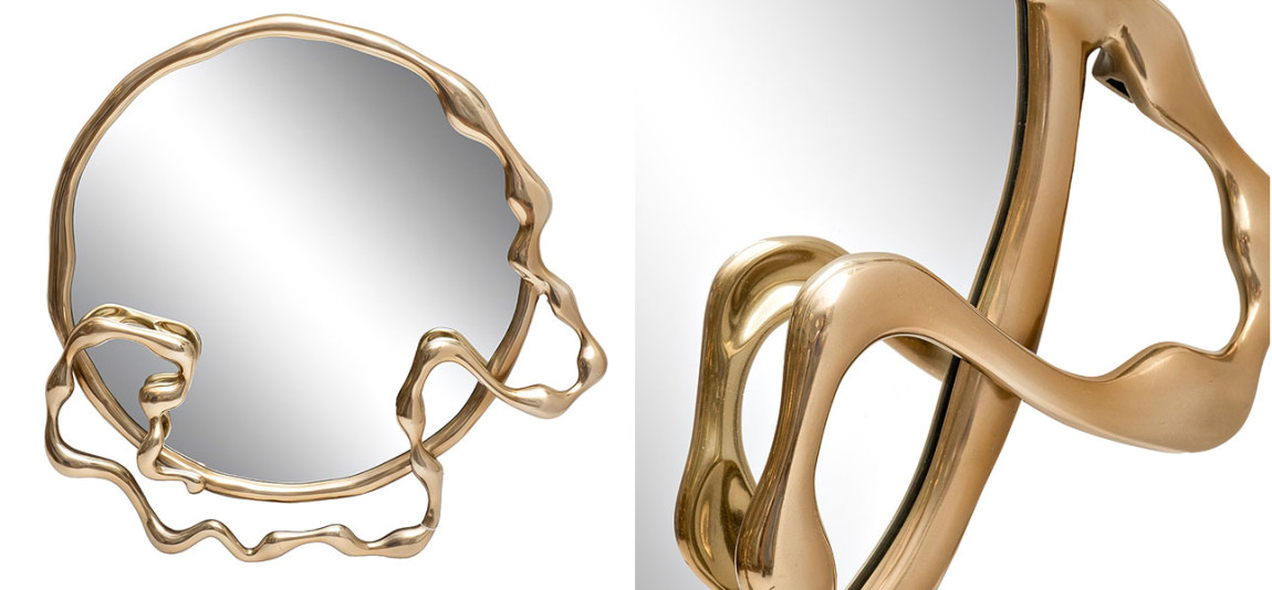 Зеркало на золотой подставке Nanaform