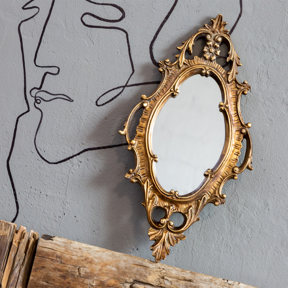 Зеркало настенное в ажурной раме бронзового цвета Classic Ornament Mirror