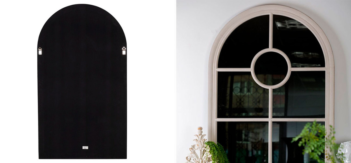 Зеркало настенное в деревянной рамке в виде окна White London