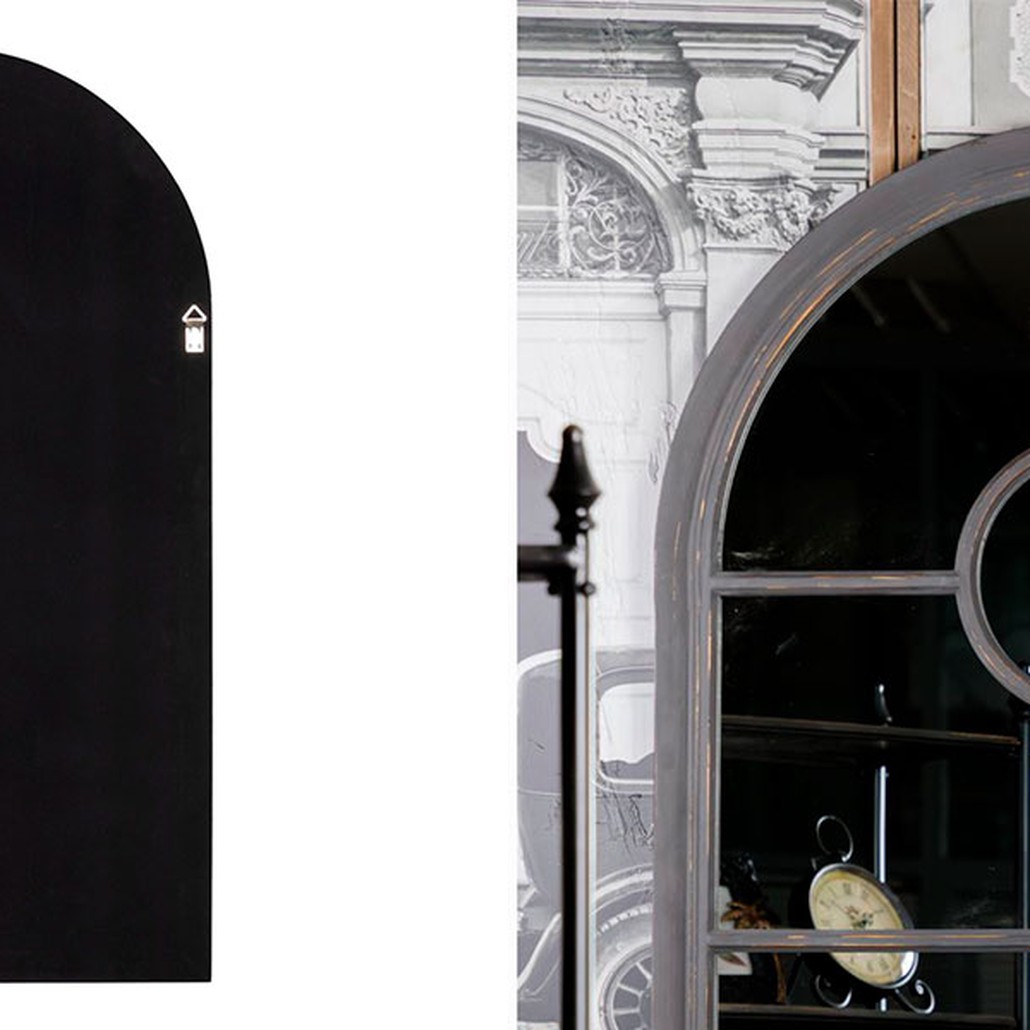 Зеркало настенное в деревянной черной рамке Black London