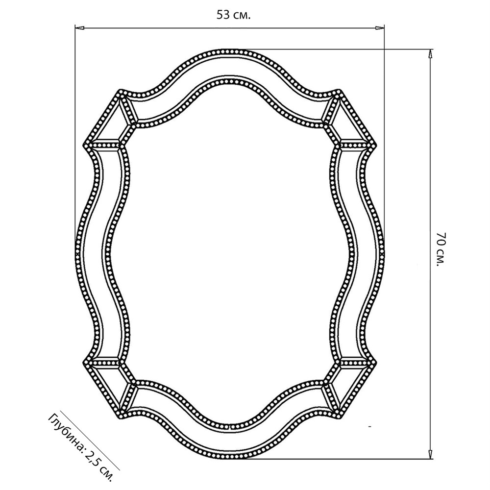 Зеркало настенное овальное в раме цвета шампань Mirror Splashes