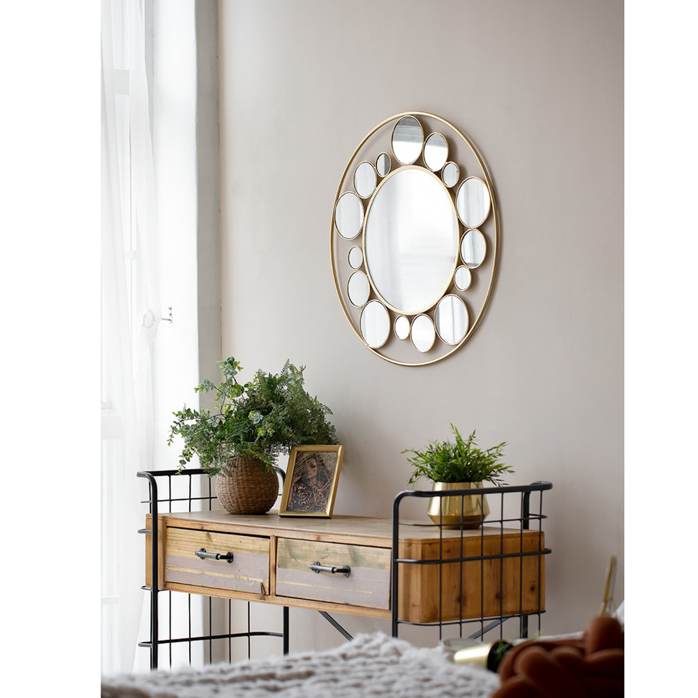 Зеркало настенное с круглыми зеркальными вставками Modern Mirror Space