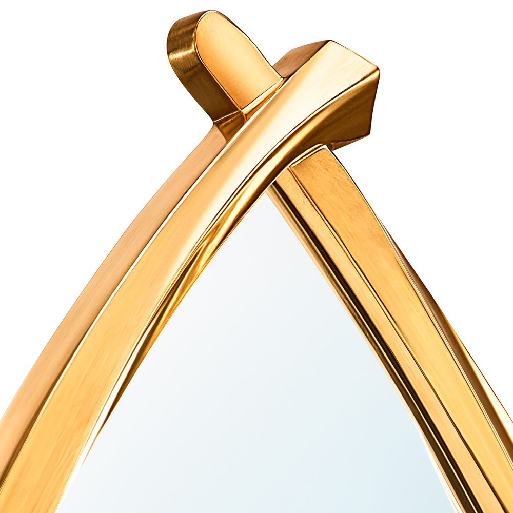 Зеркало овальное в деревянной золотистой раме Oval Gold Lines