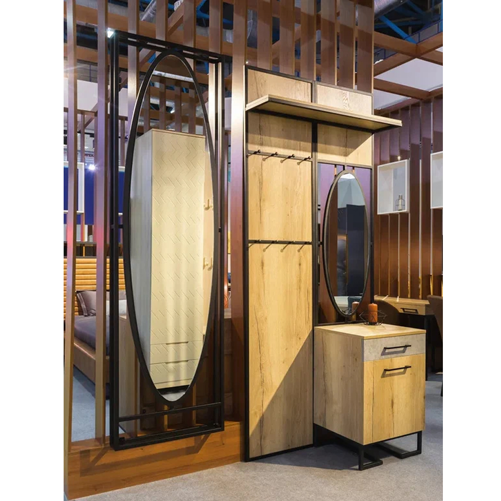 Зеркало овальное в металлической оправе в стиле лофт Urban Style Space