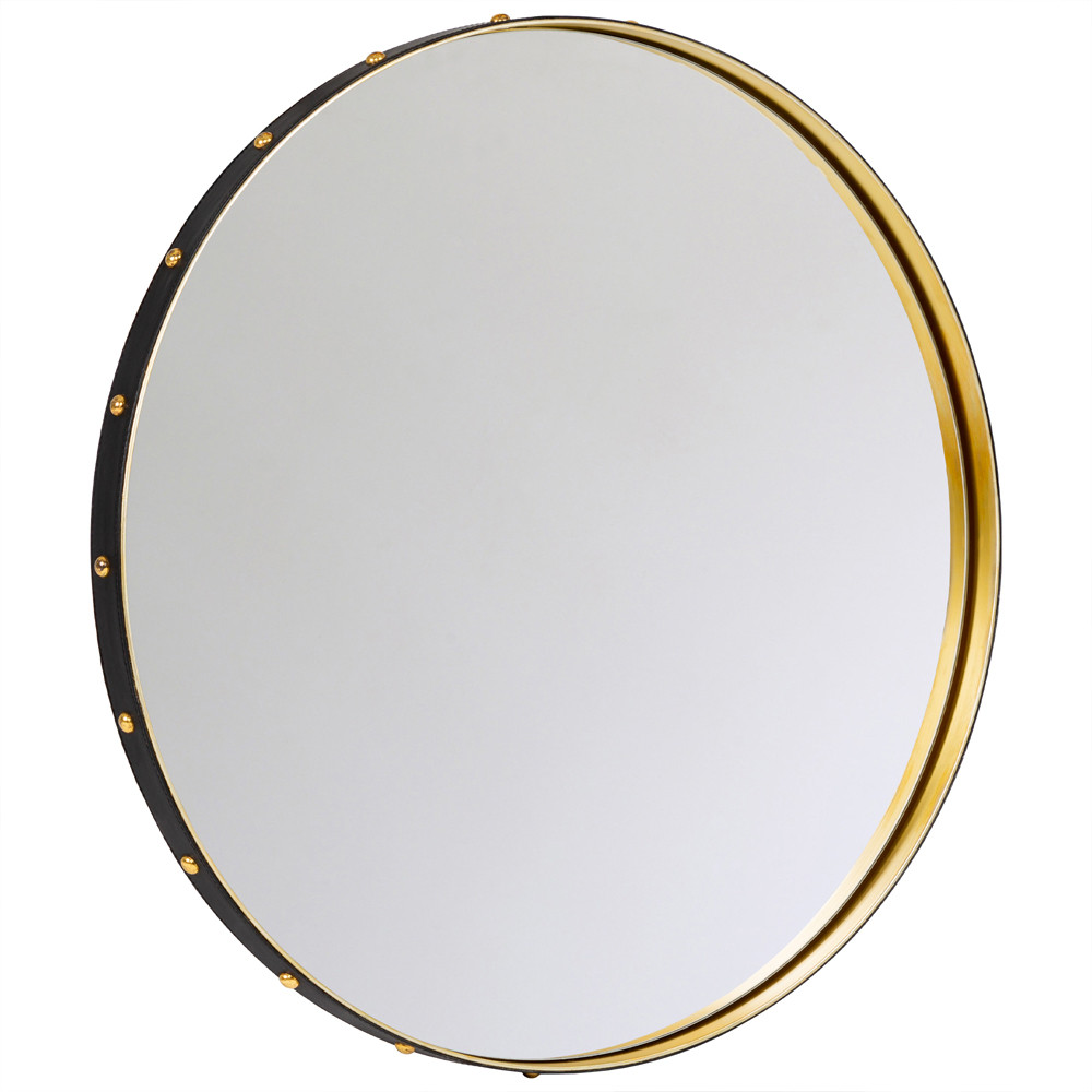 Зеркало овальное в металлической раме с кожаной отделкой Loft in Reflection