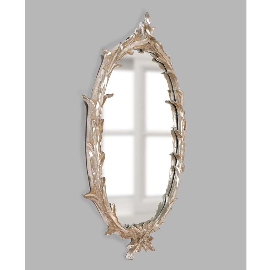 Зеркало овальное с деревянной ветвистой рамой Branched Mirror