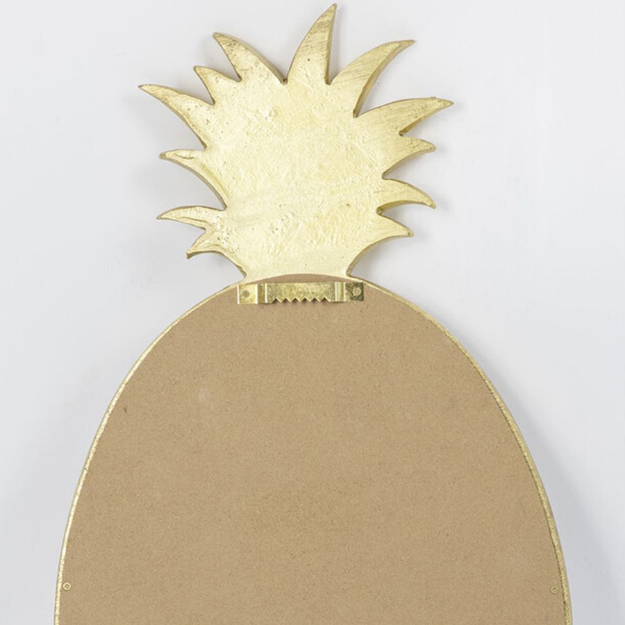 Зеркало овальной формы с золотистой рамкой и декоративной верхушкой в виде ананаса Pineapple Shine