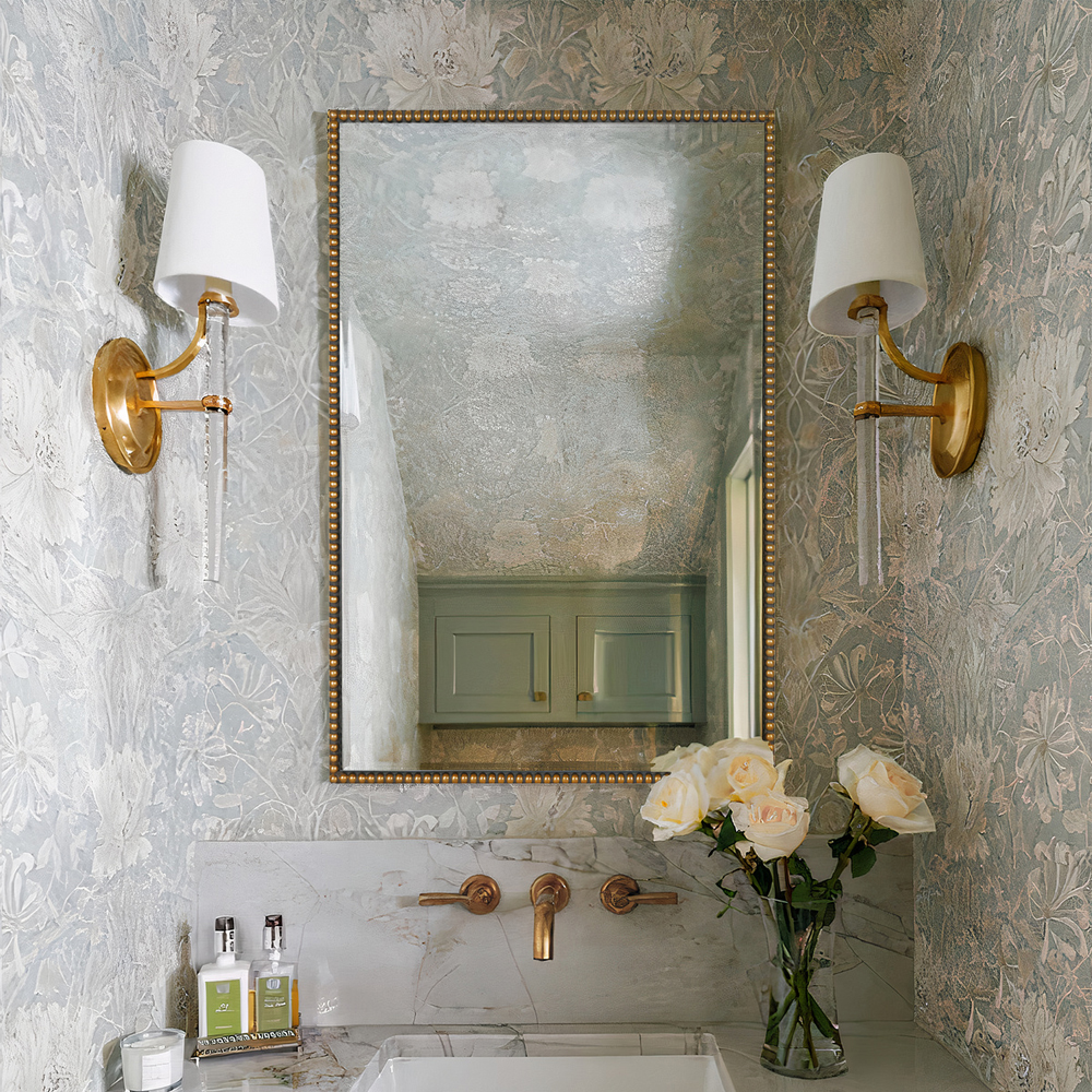 Зеркало прямоугольное в фактурной золотой раме Reflective Fabric