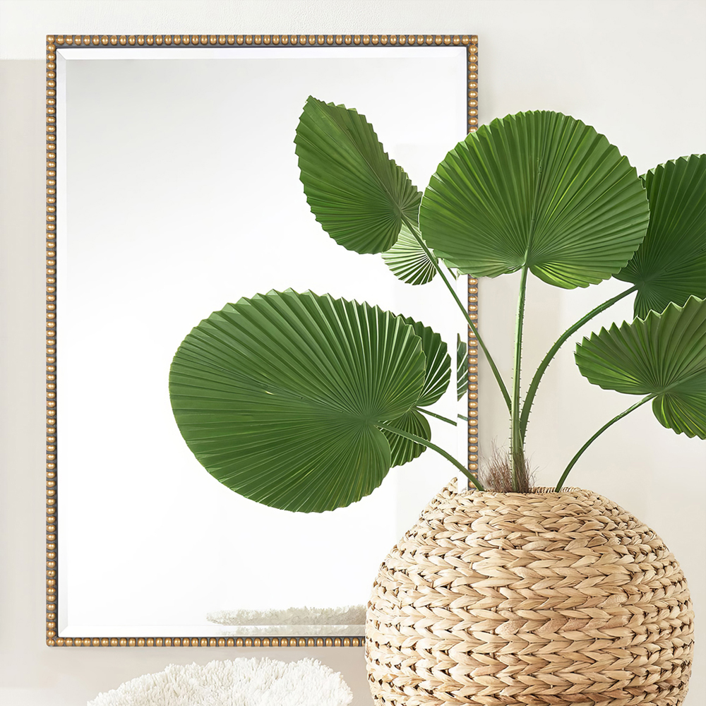 Зеркало прямоугольное в фактурной золотой раме Reflective Fabric