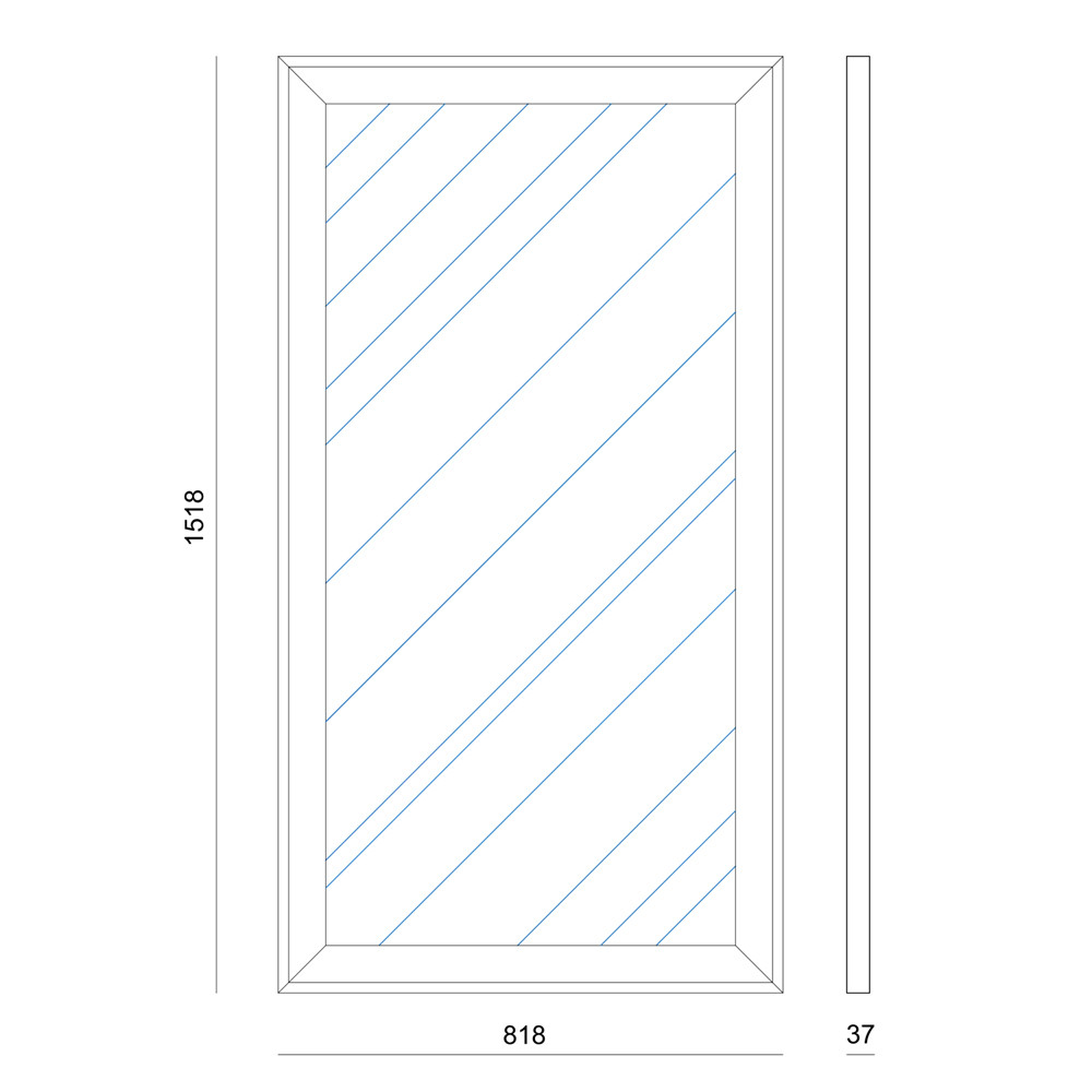 Зеркало прямоугольное с классической деревянной рамой Flowchart