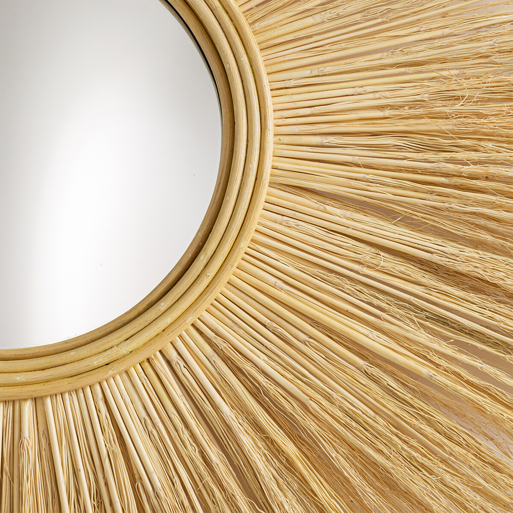 Зеркало с бахромой из растительных волокон WICKER MIRROR 120