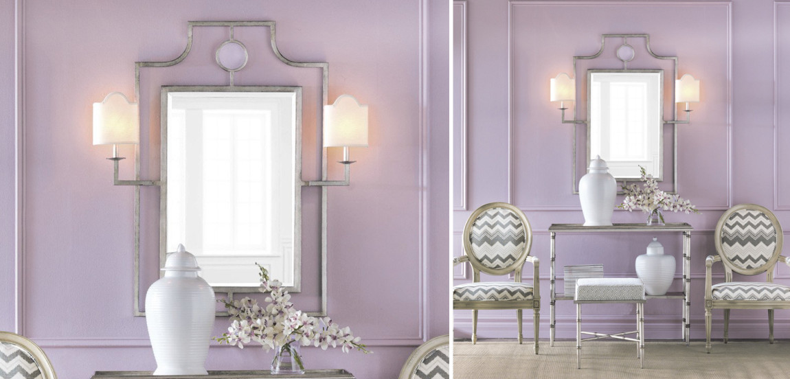 Зеркало с бра Mirror with Sconces Dairile Silver