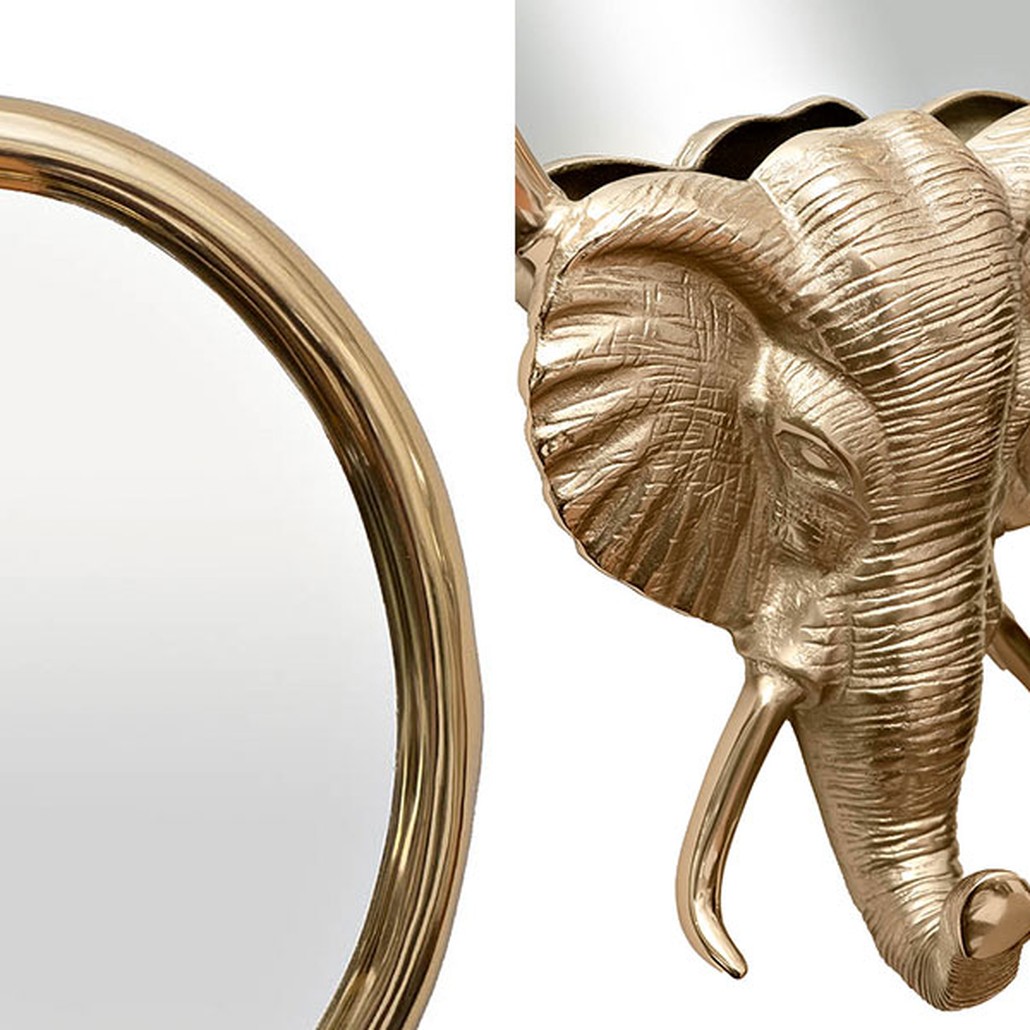 Зеркало с декором слона Gold Elephant
