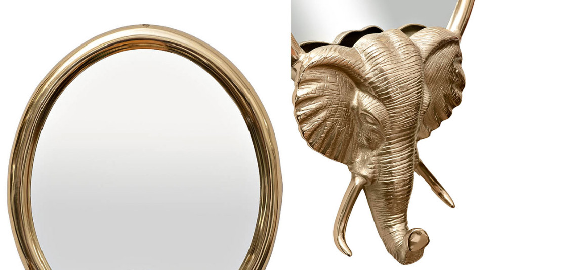 Зеркало с декором слона Gold Elephant