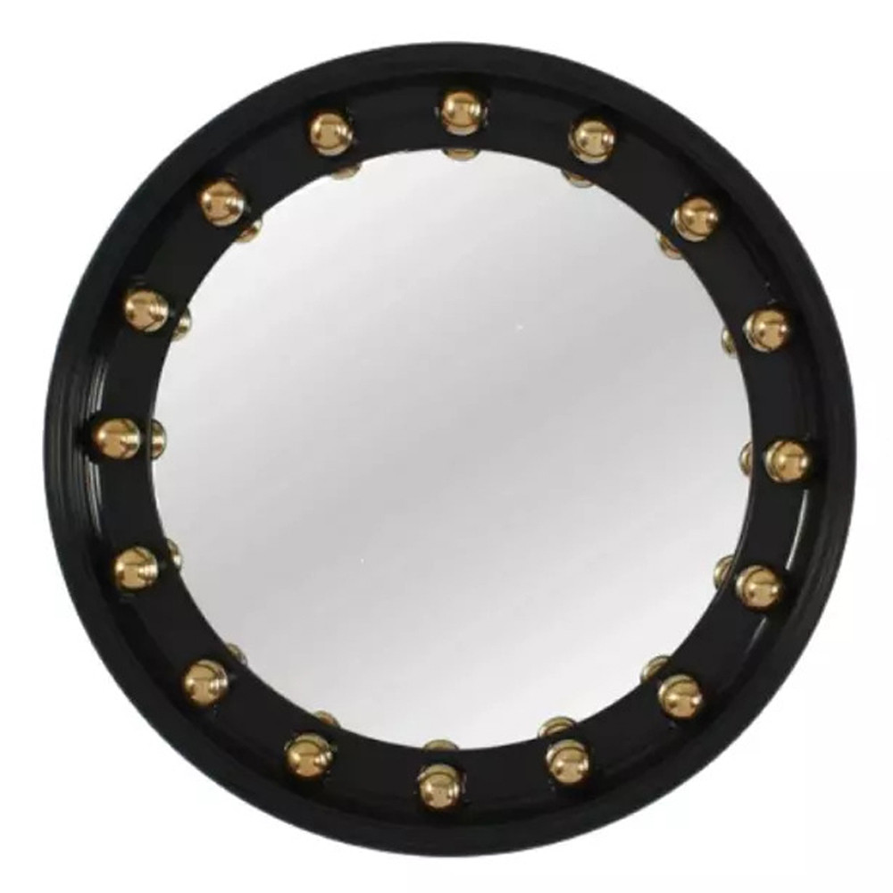 Зеркало черное с круглыми золотыми декоративными элементами Prince of the Church
