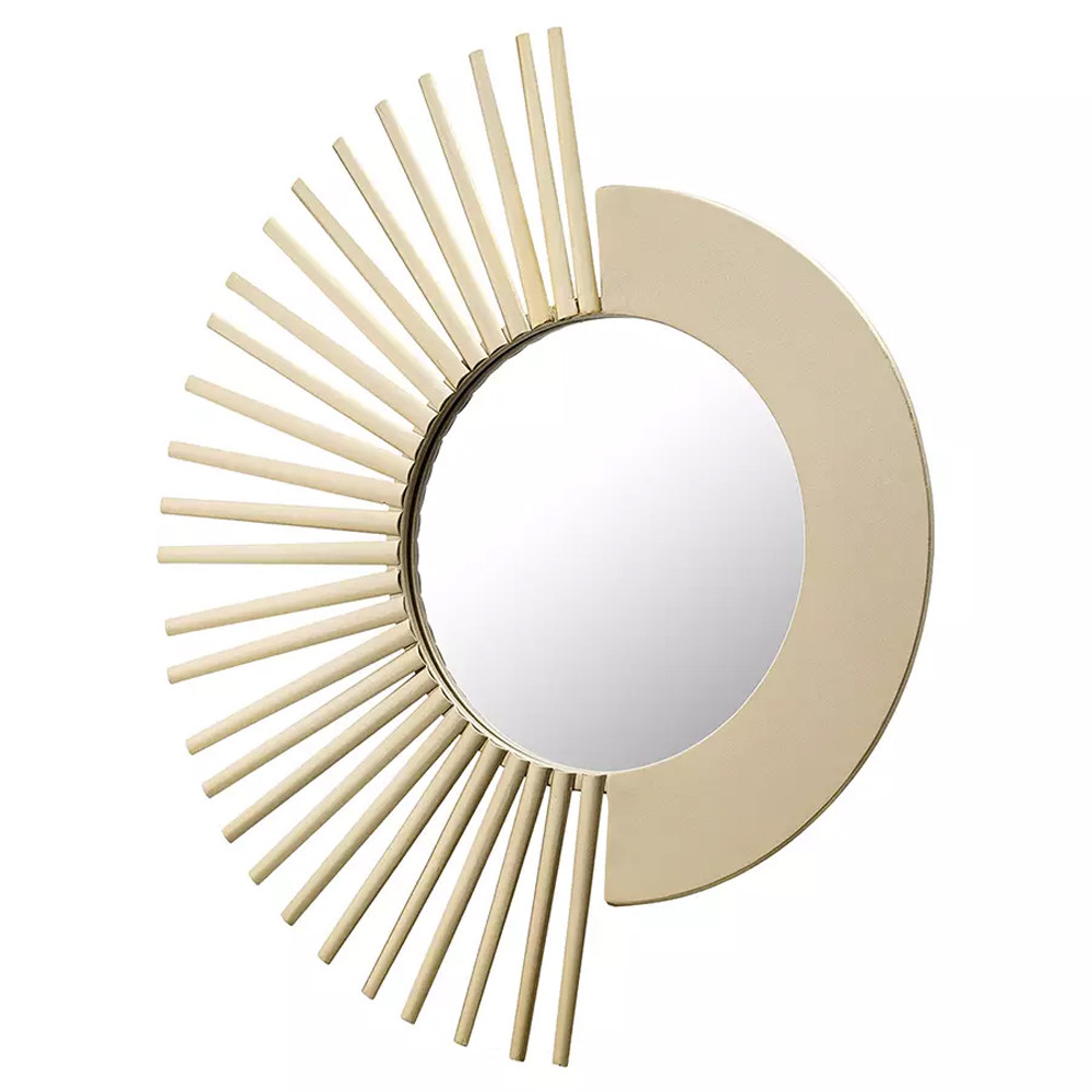 Зеркало-солнце круглое с золотистыми лучами SunMoon