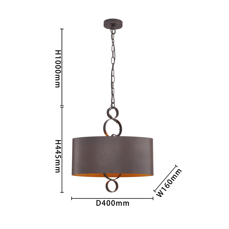 Золотисто-коричневая люстра Saturn 2 лампы