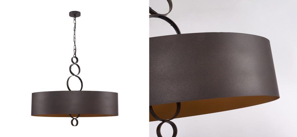 Золотисто-коричневая люстра Saturn 6 ламп