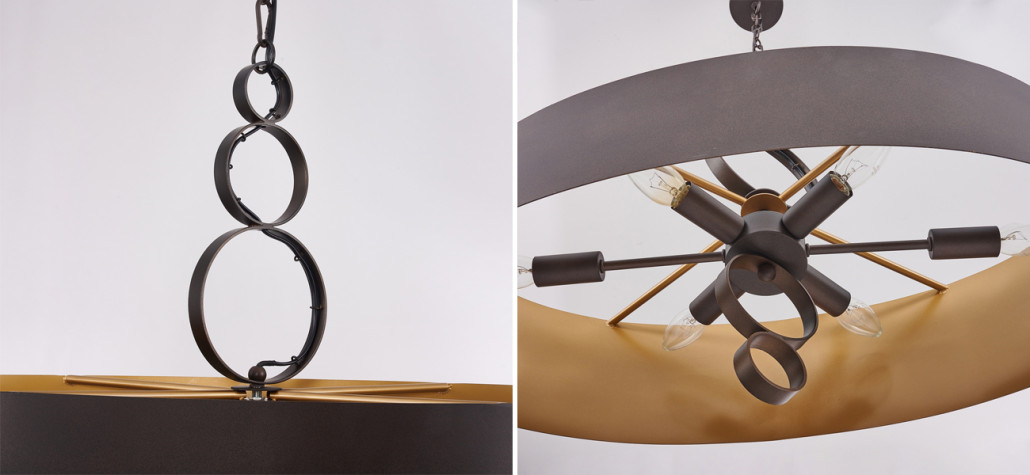 Золотисто-коричневая люстра Saturn 6 ламп