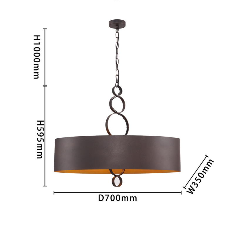 Золотисто-коричневая люстра Saturn 6 ламп