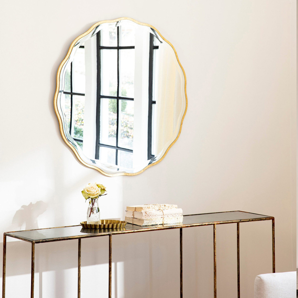 Золотое настенное зеркало Yvon Mirror