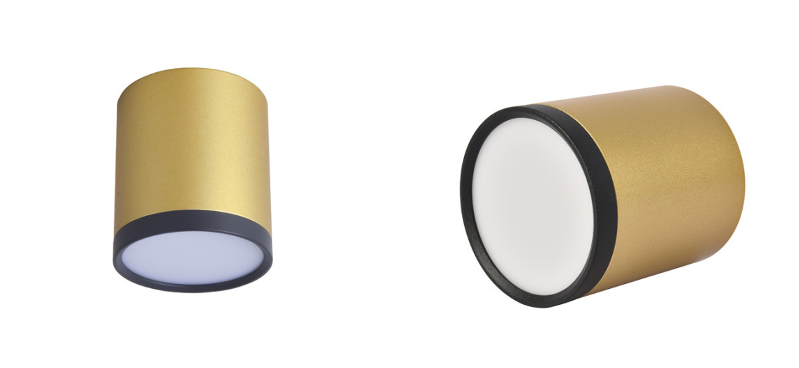 Золотой спот с черным кольцом Calma 7 см