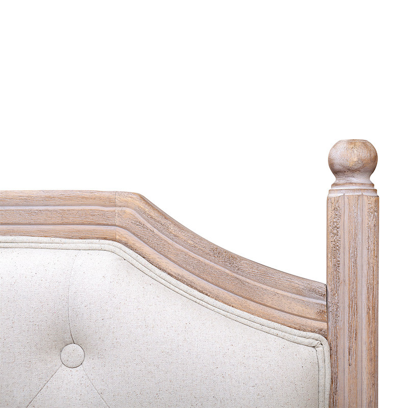 Изголовье кровати бежевое с мягкой обивкой из льна Emma Headboard