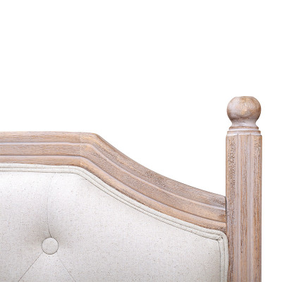 Изголовье кровати бежевое с мягкой обивкой из льна Emma Headboard