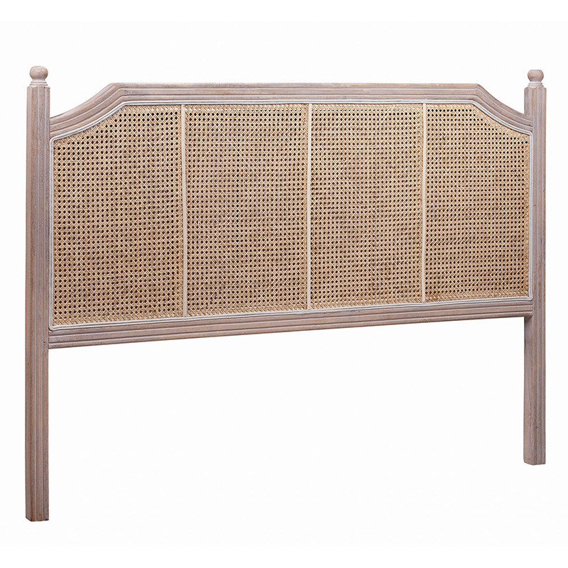 Изголовье кровати коричневое с обивкой из ротанга Olivia Headboard