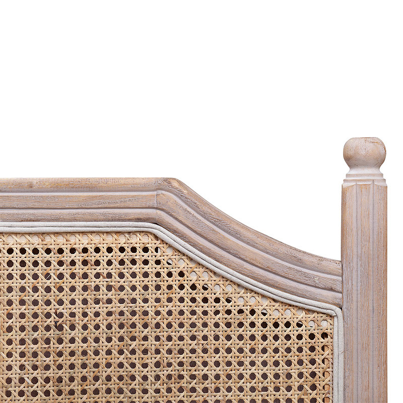 Изголовье кровати коричневое с обивкой из ротанга Olivia Headboard