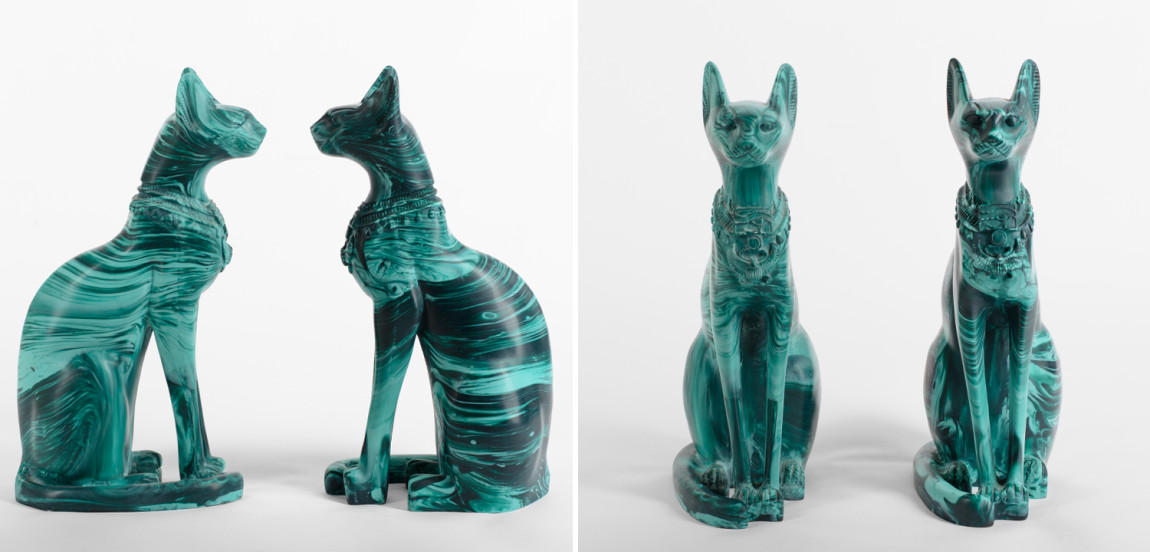 Изумрудные Кошки комплект из 2-х статуэток