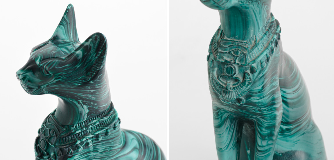 Изумрудные Кошки комплект из 2-х статуэток