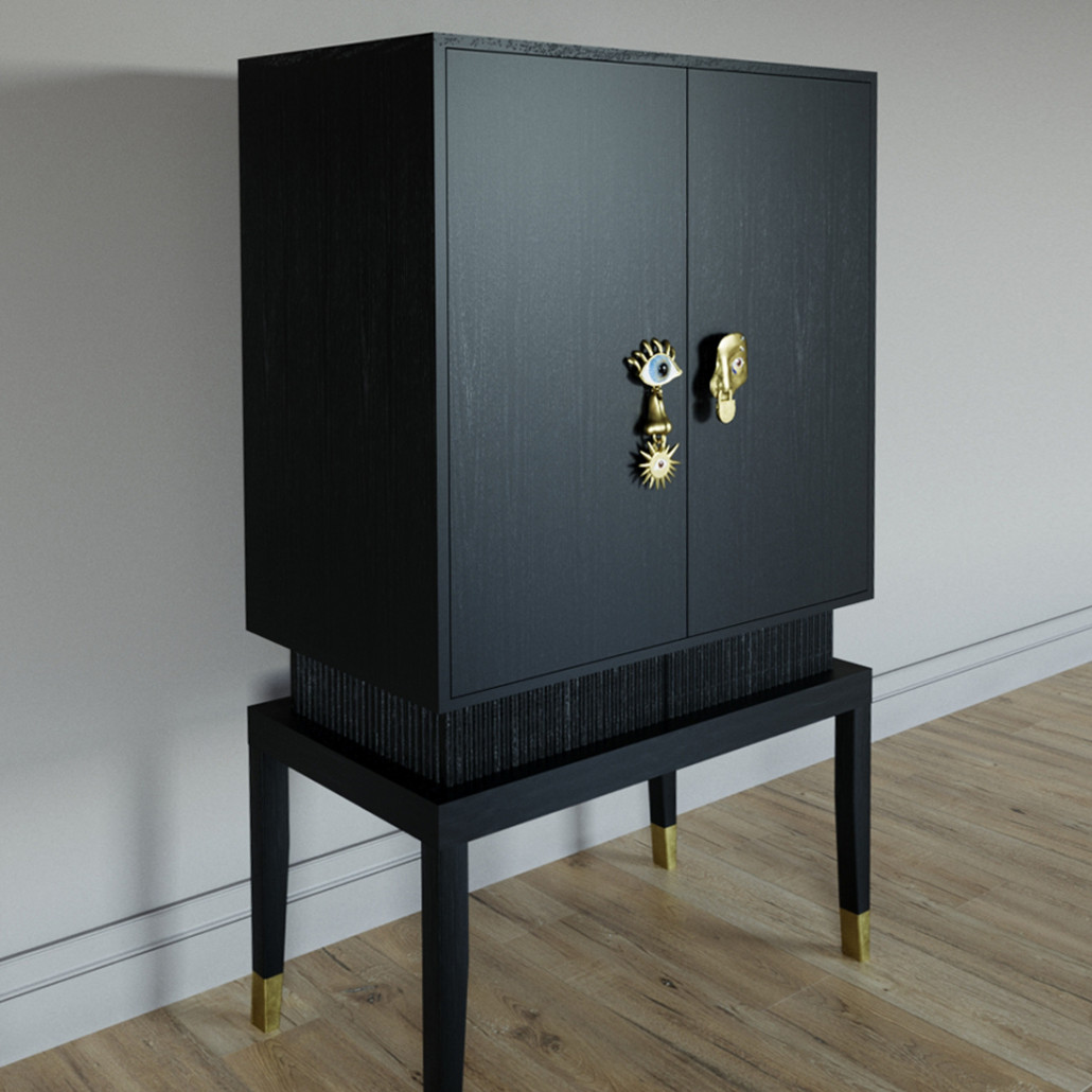 Кабинетный шкаф Elsa Dreams Black с 2-мя ящиками