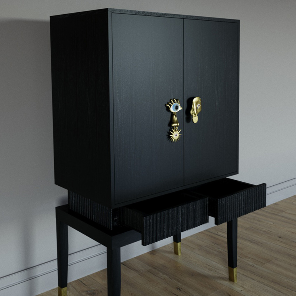 Кабинетный шкаф Elsa Dreams Black с 2-мя ящиками