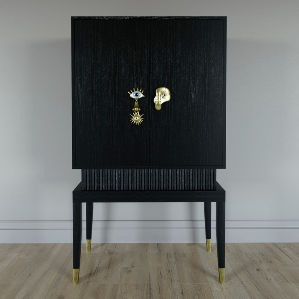 Кабинетный шкаф Elsa Dreams Black с 2-мя ящиками