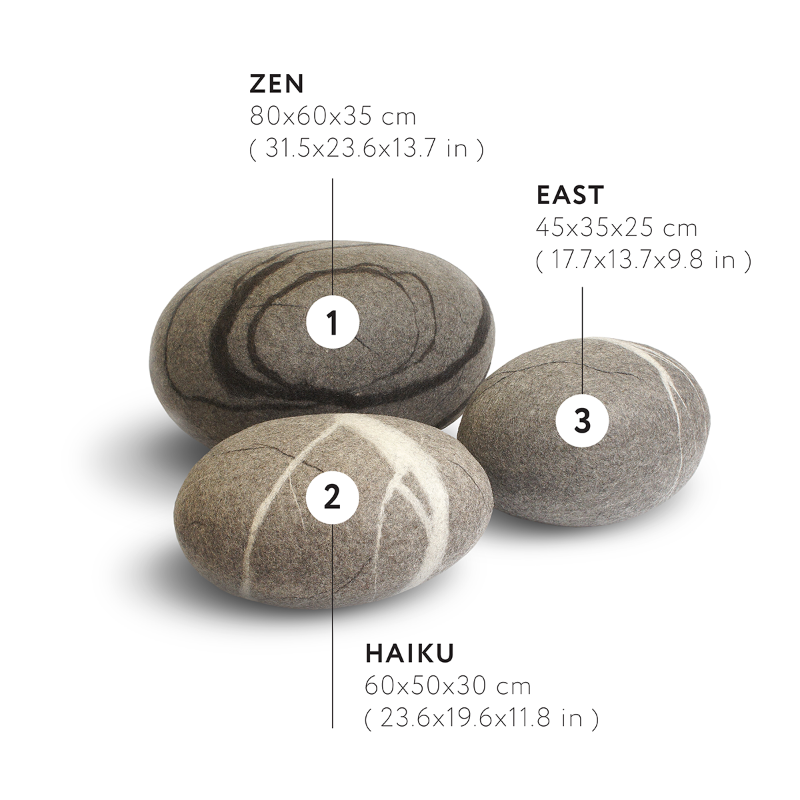 Камни - Пуфы KATSU Набор ZENSET из 3-х штук