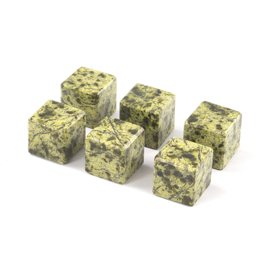 Камни для охлаждения виски из натурального камня змеевик Natural Stone Cube