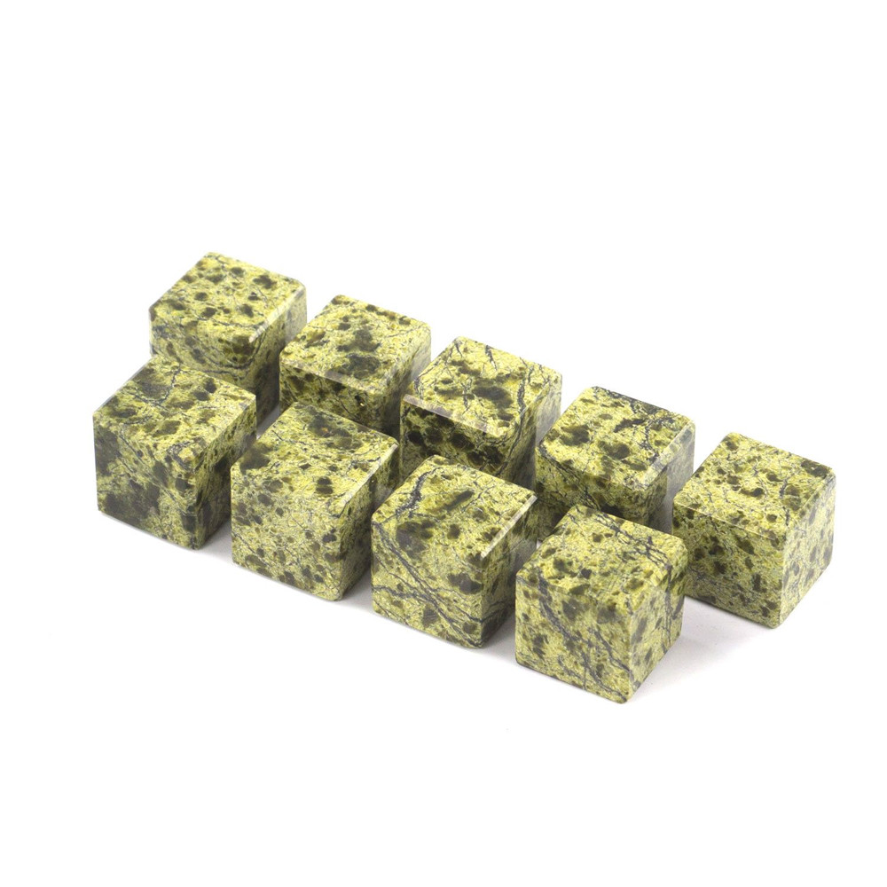 Камни для охлаждения виски из натурального камня змеевик Natural Stone Cube
