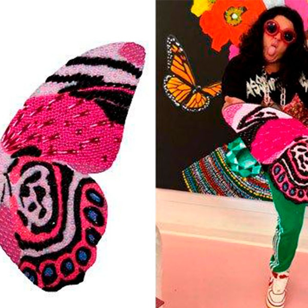Картина "Pink and Black Mini Butterfly Cut Out"