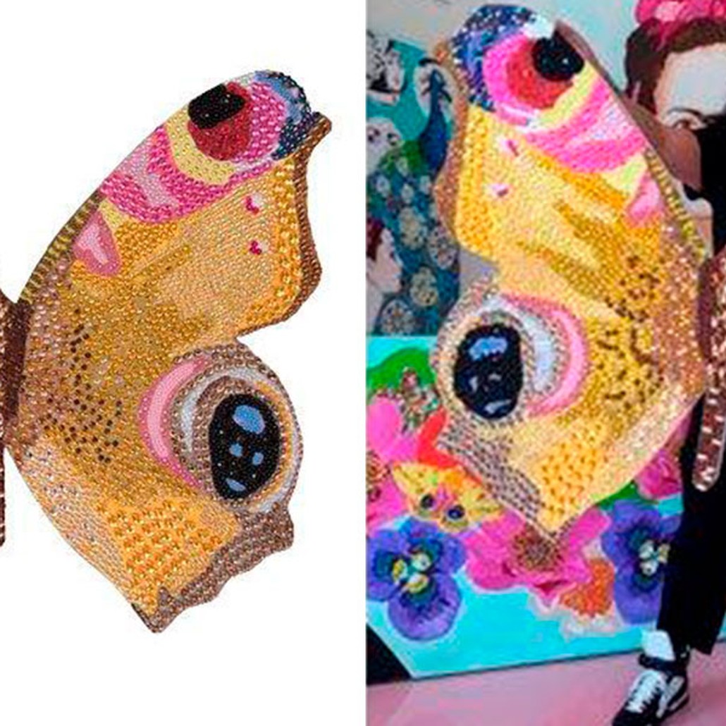 Картина “Yellow Bedazzled Butterfly Cut Out”